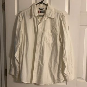 CHAPS- off white button down long sleeve